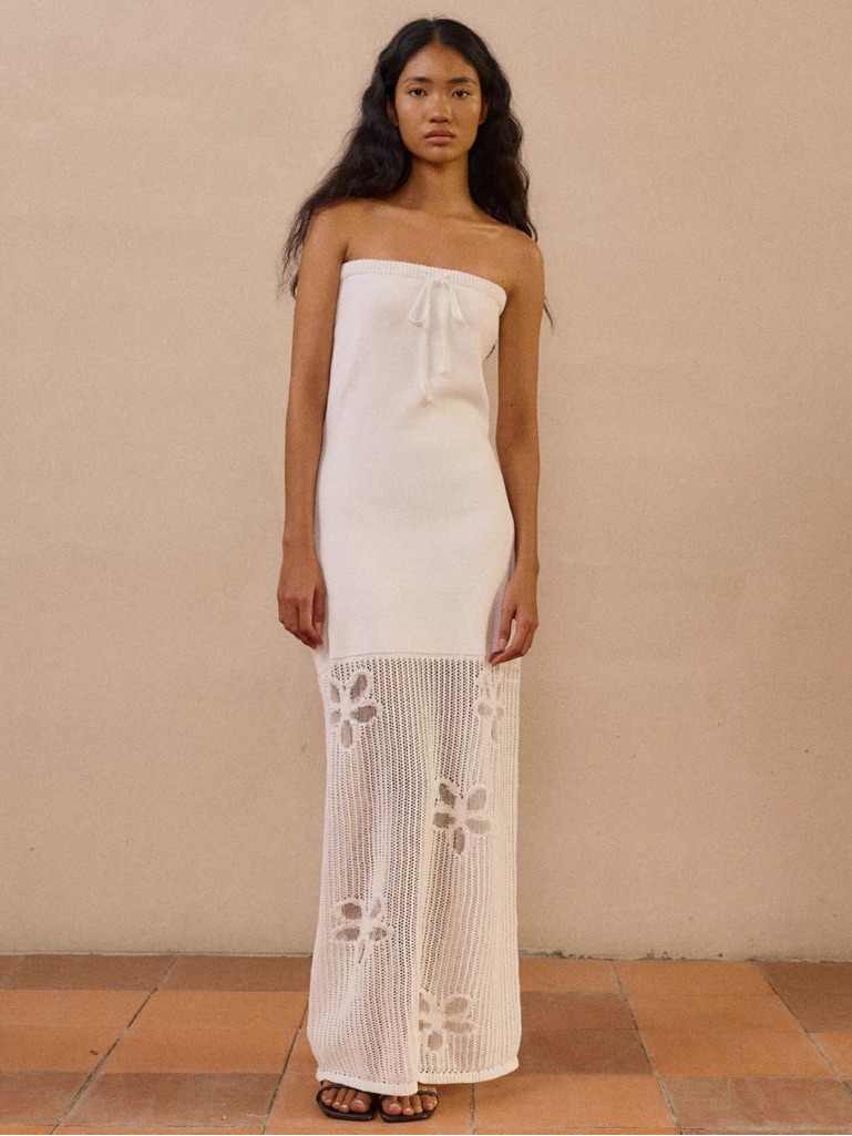 Strapless Maxi Crochet Dress